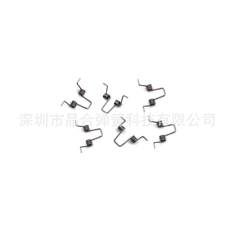 【 Various Spring Samples 】TWS2 earphone case small double torsion spring manufacturer 0.3mm piano steel wire torsion spring Item Picture