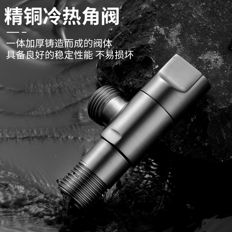 Liya all-copper thickened Angle valve, toilet, washing machine, water heater stop valve, bathroom household Angle valve wholesale Specification drawing