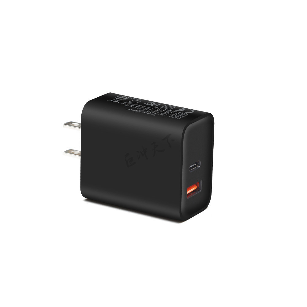 QC3.0 Dual-port PD18W fast charging intelligent A+C port charger with 3C certification, suitable for Apple computers and mobile phones Specification drawing