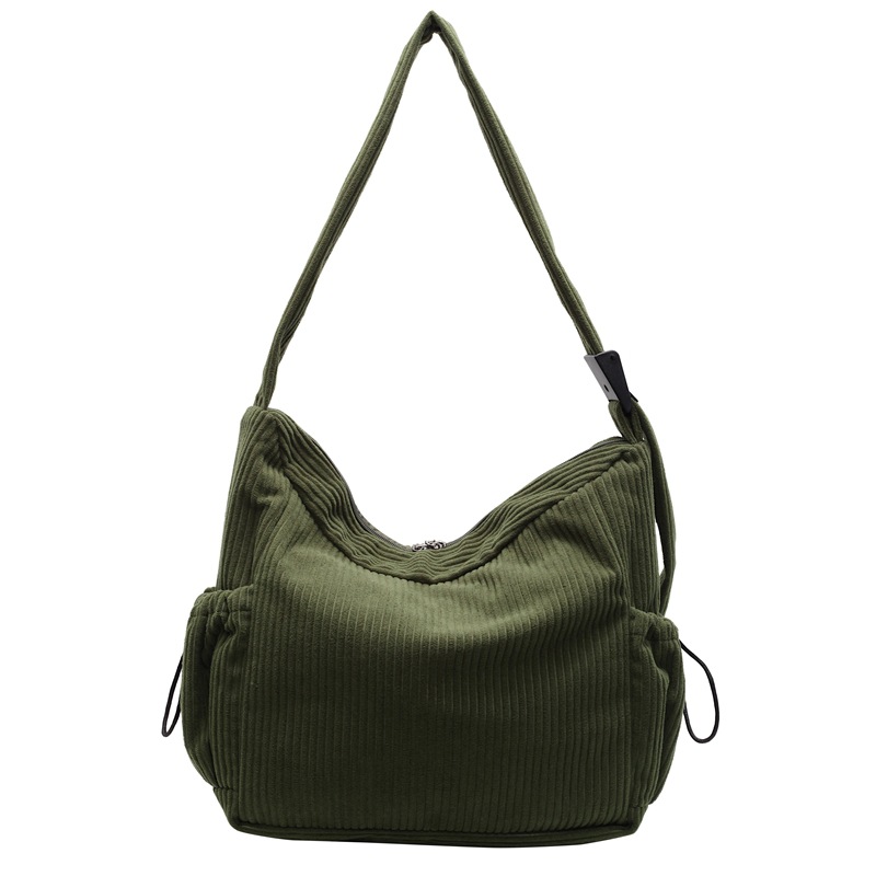 Corduroy bag, women's tote bag, large capacity, suitable for crossbody in autumn and winter, 2024 new versatile retro single-shoulder commuter bag Item Picture