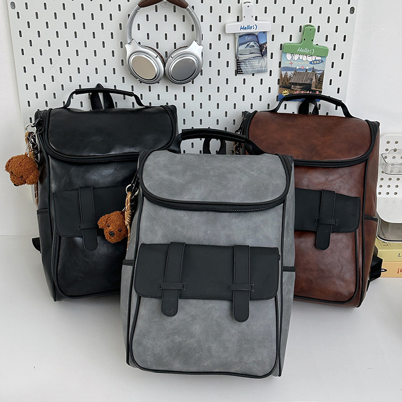 Cross-border business backpack, men's trendy large-capacity backpack, casual student schoolbag, computer backpack details Picture