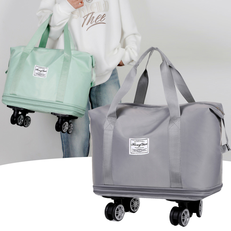Customized travel bags, large-capacity dry and wet separation storage, business trip fitness bags, universal wheels, expandable luggage bags Specification drawing
