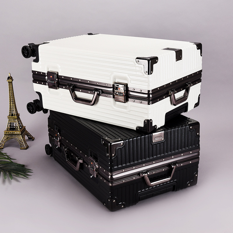 Aluminum frame luggage, 20-inch carry-on suitcase, leisure travel suitcase, 26-inch large-capacity student swivel wheel silent handle suitcase details Picture