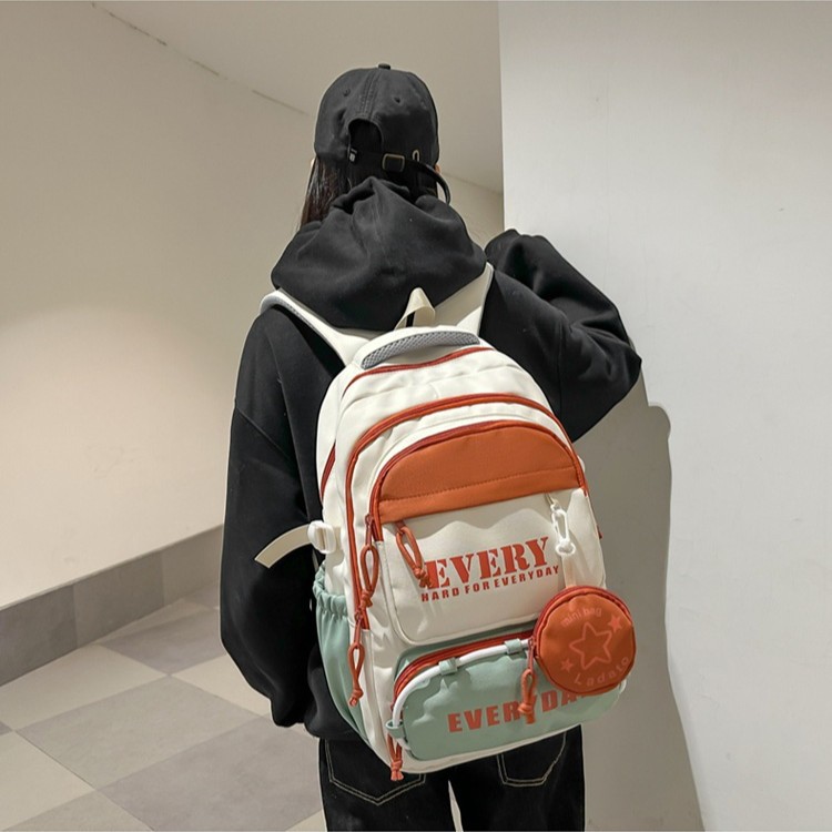 The new Korean-style backpack for middle and high school students is a lightweight and casual backpack with multiple layers and large capacity, suitable for both men and women Specification drawing