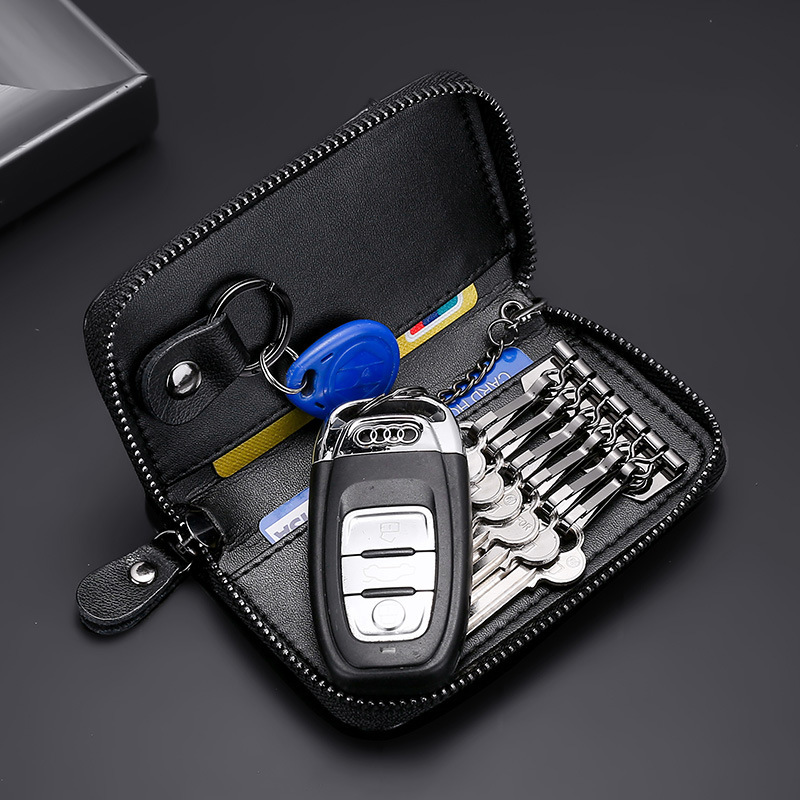 This is a popular foreign trade key case. It is a simple and universal business motor vehicle key case that can be hung around the waist for home use with a multi-functional keychain details Picture