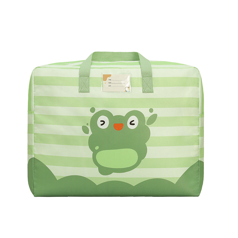 Cartoon children's hand-held cotton quilt bag, kindergarten cotton quilt storage bag, large-capacity student clothing storage and organization bag Item Picture