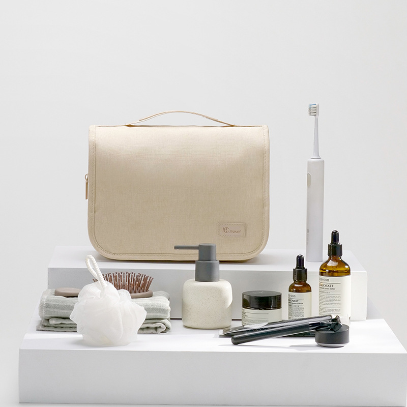Cross-border hook toiletry bag, large-capacity portable makeup bag, multi-functional storage bag, folding and hanging travel storage bag details Picture