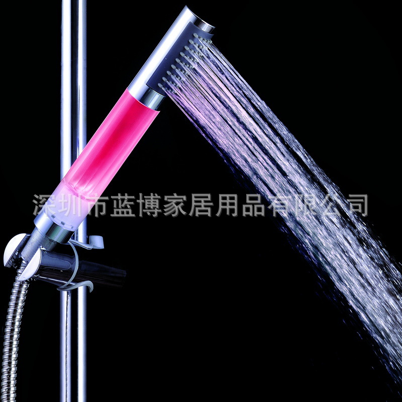 LED seven-color illuminated showerhead, led flash color-changing round rod, circular handheld showerhead 8008-A13 details Picture