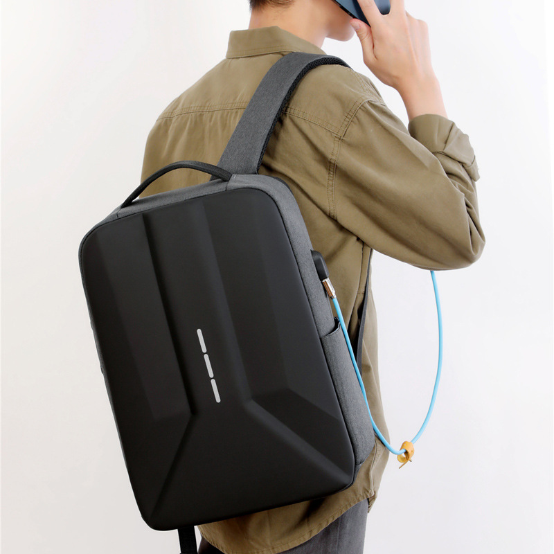 Cross-border men's large-capacity hard-shell backpack, water-resistant, high-end business computer bag, commuting travel backpack Specification drawing
