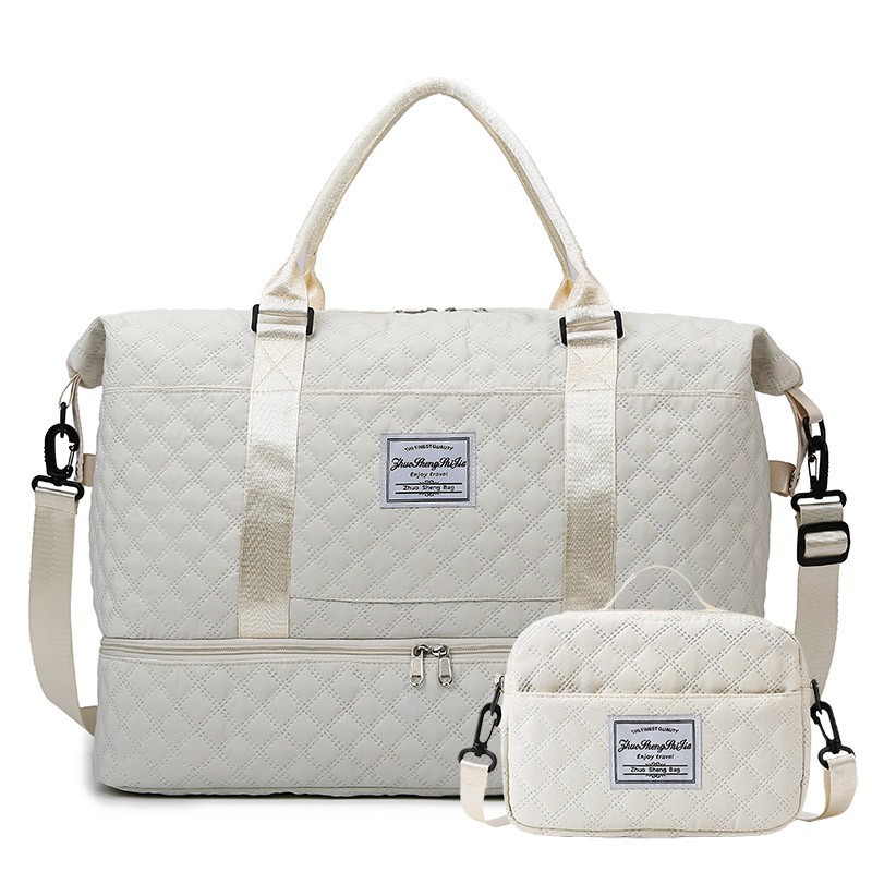 2025 New cross-border fitness bag, large-capacity, simple, portable and fashionable luggage bag, outdoor trendy checkered travel bag full figure