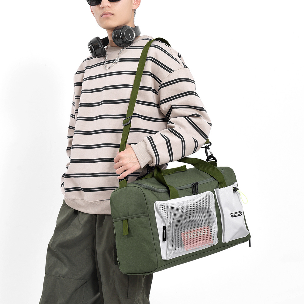 Trendy new fitness bag, outdoor lightweight camping travel storage bag, large-capacity dry and wet separation swimming training bag details Picture