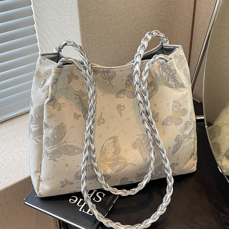 Ballet-style women's 2024 new fashion and casual single-shoulder bag, large-capacity tote bag, large commuting bag for classes full figure