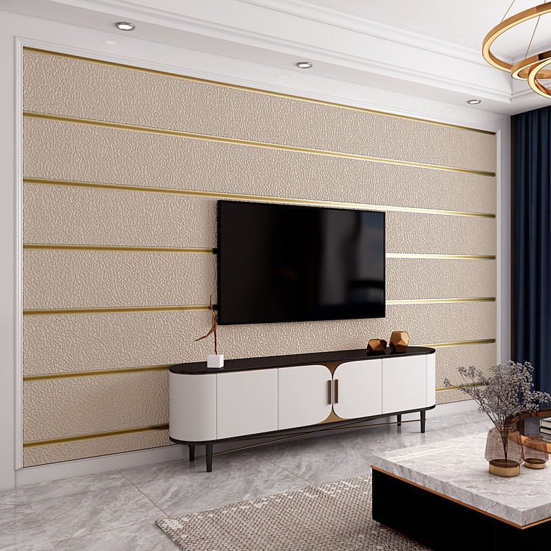 New three-dimensional light luxury deerskin velvet wallpaper for living room and bedroom decoration, TV background wall, sofa and bedside wallpaper details Picture