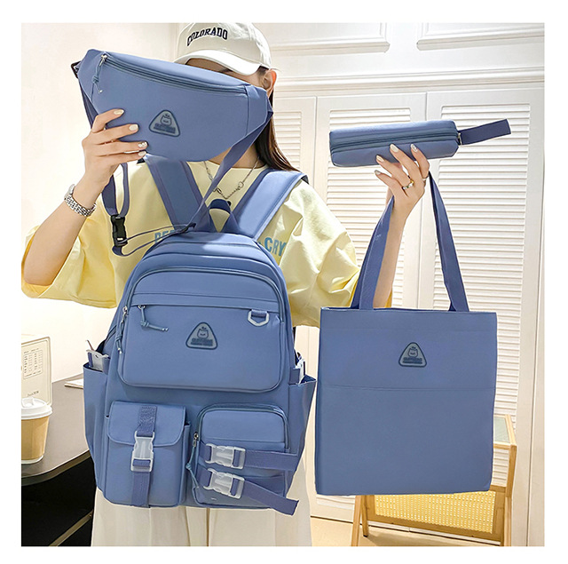 A new versatile student backpack for outdoor sports and travel, a three-piece set of multi-functional schoolbag with large capacity details Picture