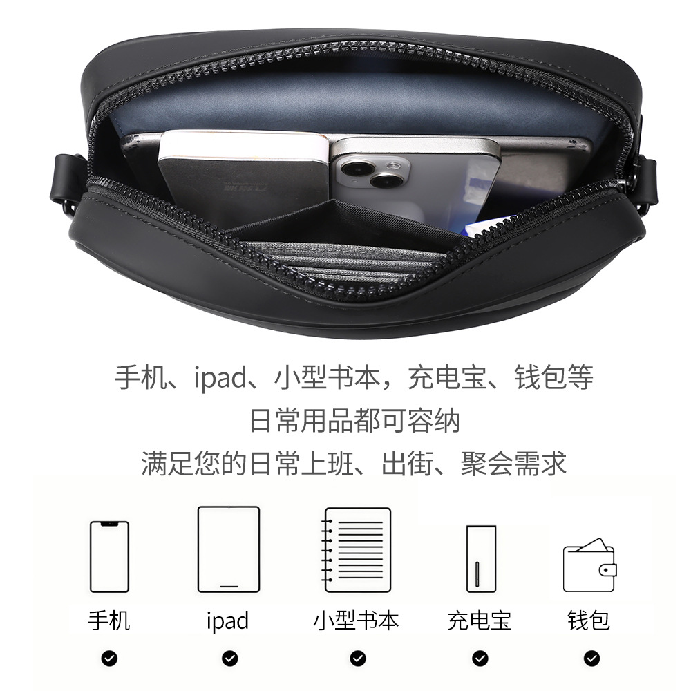 New colorful diamond-shaped men's crossbody bag, travel small backpack, laser reflective fashionable and trendy chest bag, single-shoulder bag Specification drawing