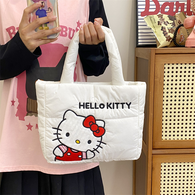 New cartoon cute down fabric handbag, Pacha Dog shoulder bag, Melody Kuromitot bag wholesale version details Picture