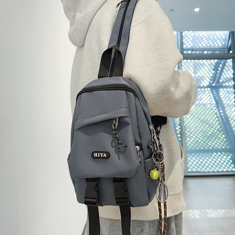 Men's crossbody bag, Japanese trendy brand chest bag, men's functional sports single-shoulder bag, men's casual and lightweight commuting backpack details Picture