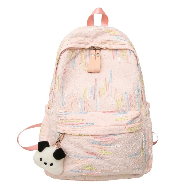 Cross-border schoolbag for girls, a new fashionable and high-appearance-level backpack for junior and senior high school students, a niche casual campus bag for girls Item Picture