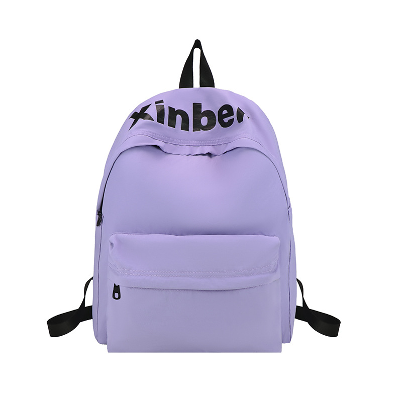 Simple men's and women's backpacks, sturdy and durable, large-capacity campus letter backpacks for junior high school students, and casual college student schoolbags Item Picture