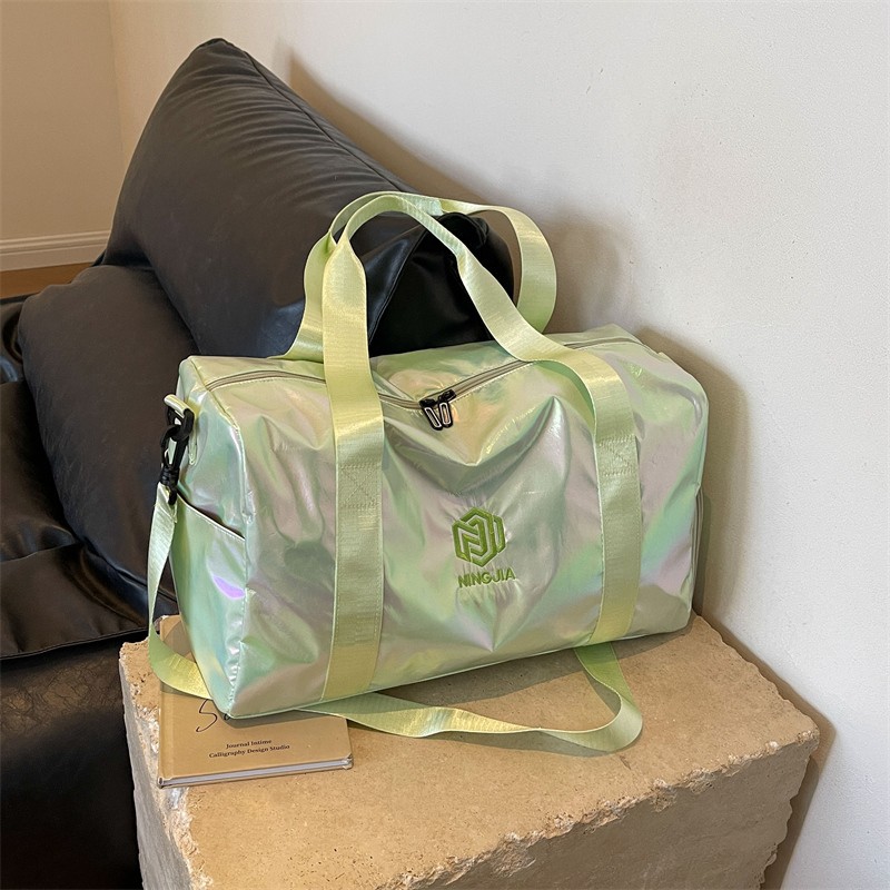 New cross-border short-distance colorful travel bag, fashionable casual sports and fitness bag, large-capacity dry and wet separation luggage bag details Picture