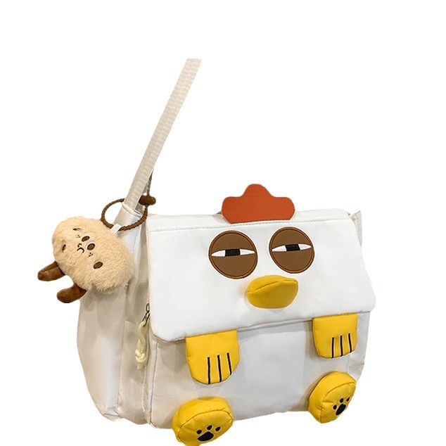 A new Korean cartoon Gugu chicken bag for women, a cute children's bag for casual travel, and a college student travel bag Item Picture