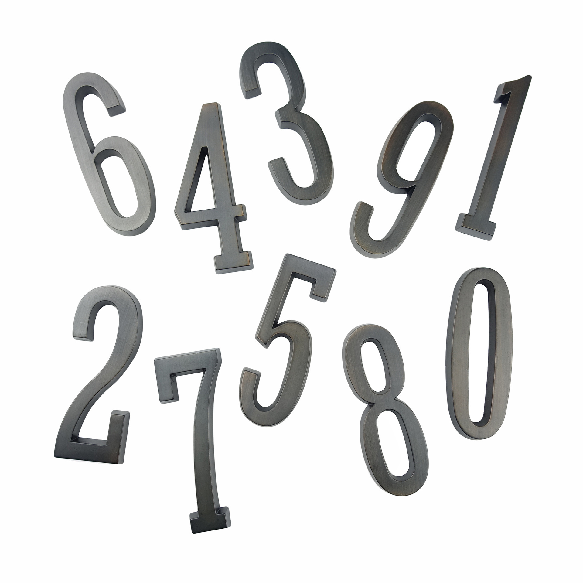 4-inch self-adhesive retro zinc alloy digital house number cross-border details Picture