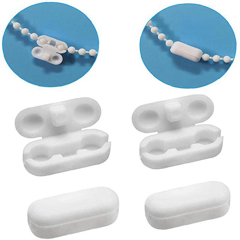 Cross-border supply of 50 white bead buckle sets of 17*7MM roller blinds, blinds, bead chain connection buckles and curtain accessories Item Picture