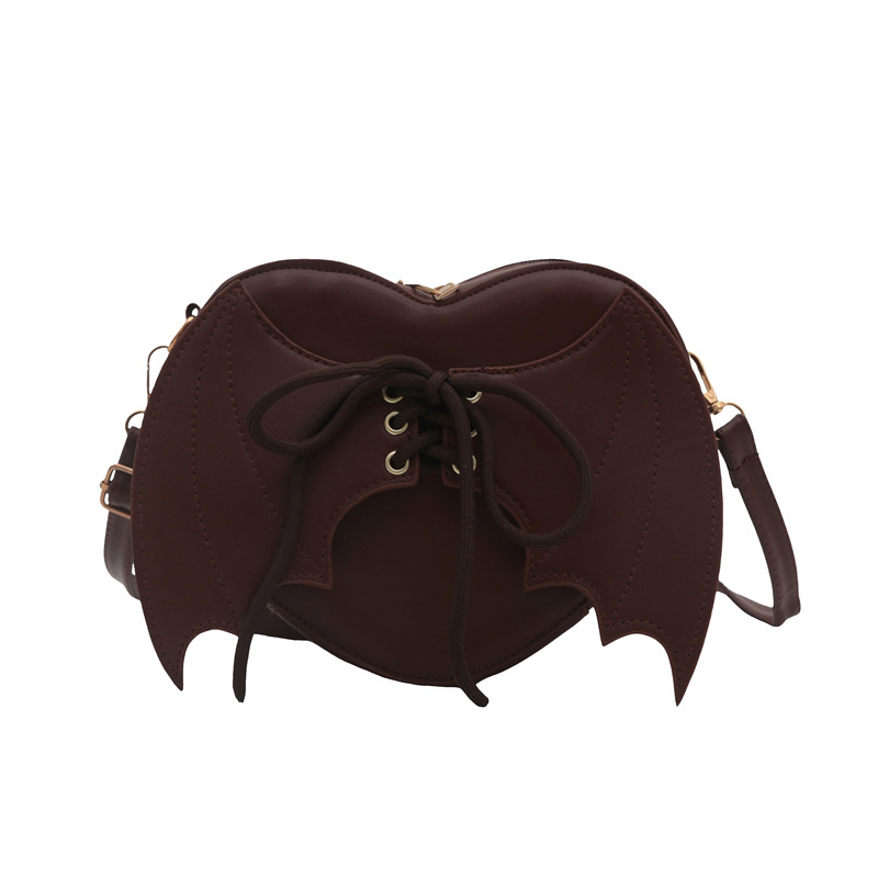 Solid-color bat simple and elegant 2024 new style, fashionable and stylish design, stylish and individual, heart-shaped single-shoulder crossbody women's bag Item Picture