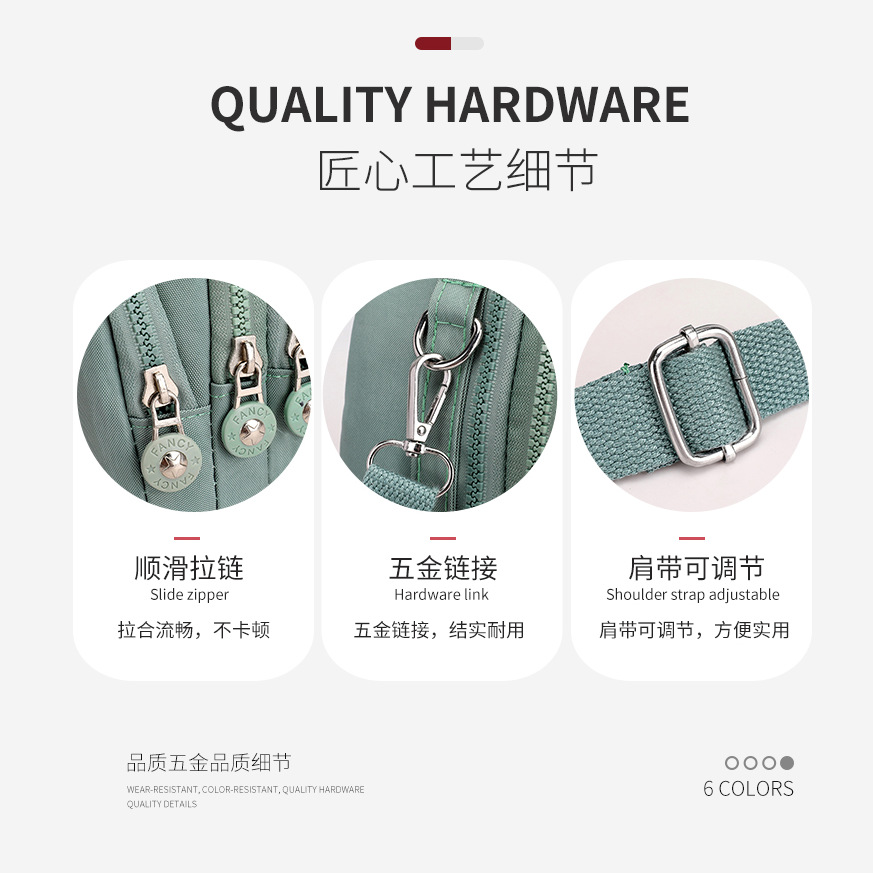 【 Physical Hot Sale 】 Women's crossbody mommy single-shoulder bag, a fashionable polyester single-shoulder and double-shoulder dual-purpose bag, simple and versatile details Picture