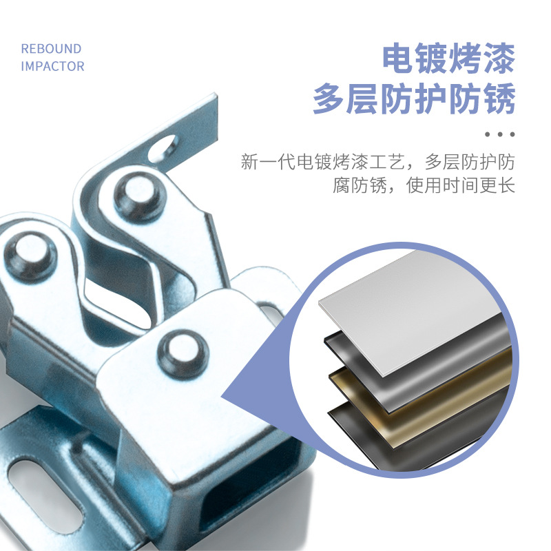 Dingsen stainless steel cabinet door cold-rolled steel clamp-on type cold-rolled bead royal cabinet door suction accessories Specification drawing