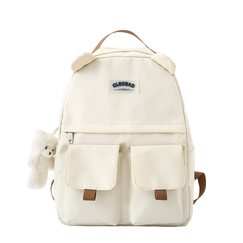 Simple and casual backpack for girls, 2025 new large-capacity Korean style trendy cartoon ear schoolbag for junior and senior high school students Item Picture