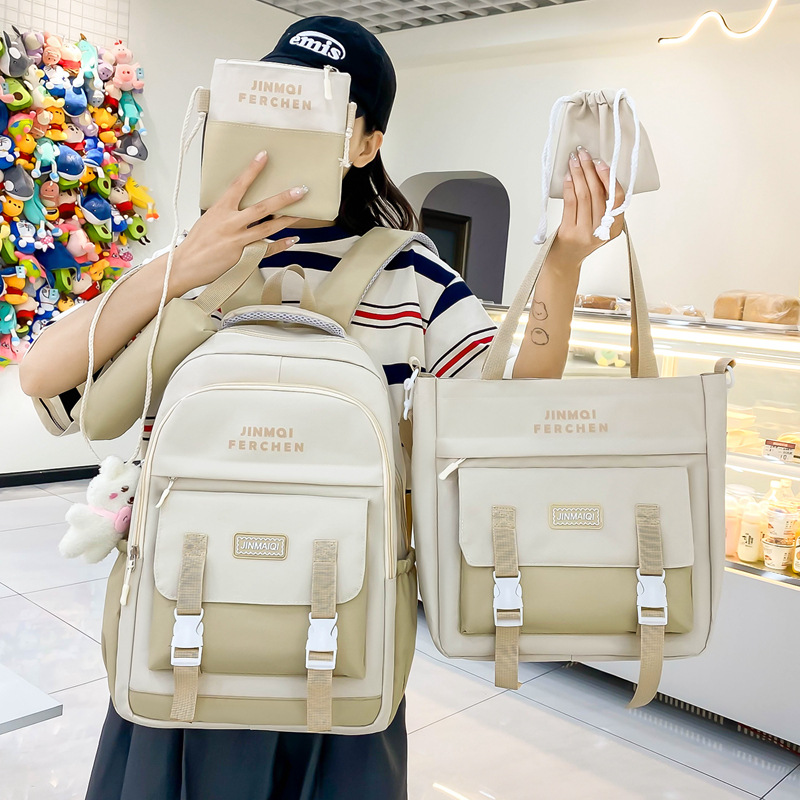 A versatile Korean-style, niche backpack for junior and senior high school students with a simple workwear style and contrasting colors. A casual backpack for men Specification drawing
