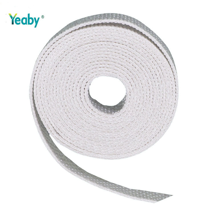 Factory direct supply of 14mm white polyester woven tape for roller shutter door and window accessories, with a hand-pulled rope for the retraction and extension of the curtain full figure