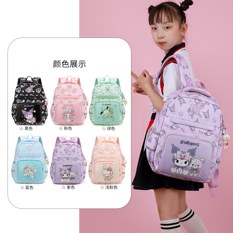 New children's travel and study bags: Cute cartoon backpack for girls in junior high school, large capacity backpack details Picture