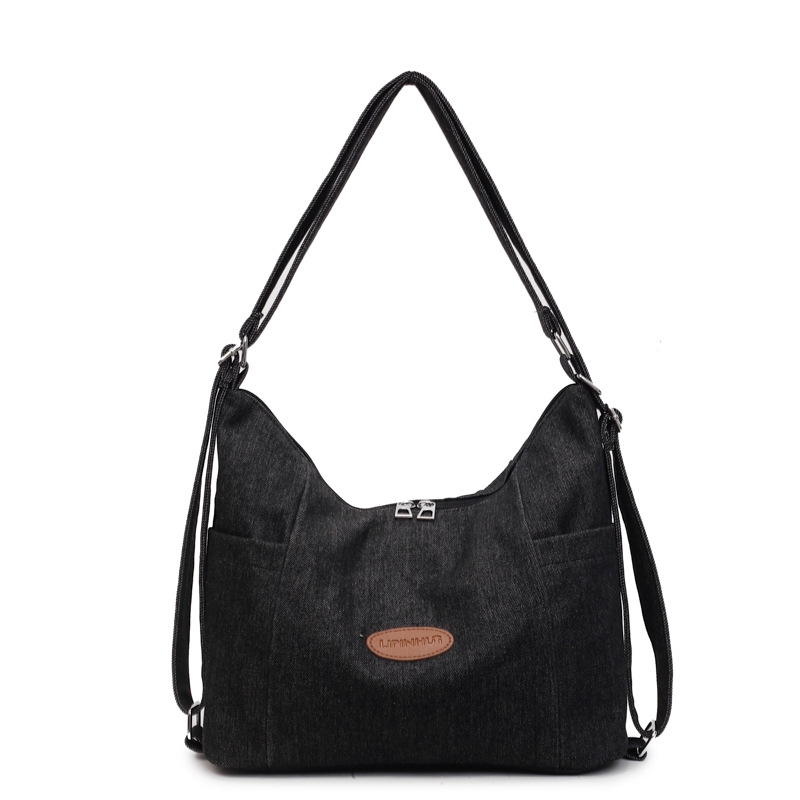 Commuting denim tote bag, cross-border 2025 new style simple single-shoulder underarm bag, women's large capacity versatile backpack Item Picture