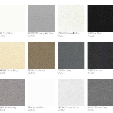 Free sample of artificial quartz stone, marble, granite, terrazzo, bar counter and kitchen countertop details Picture
