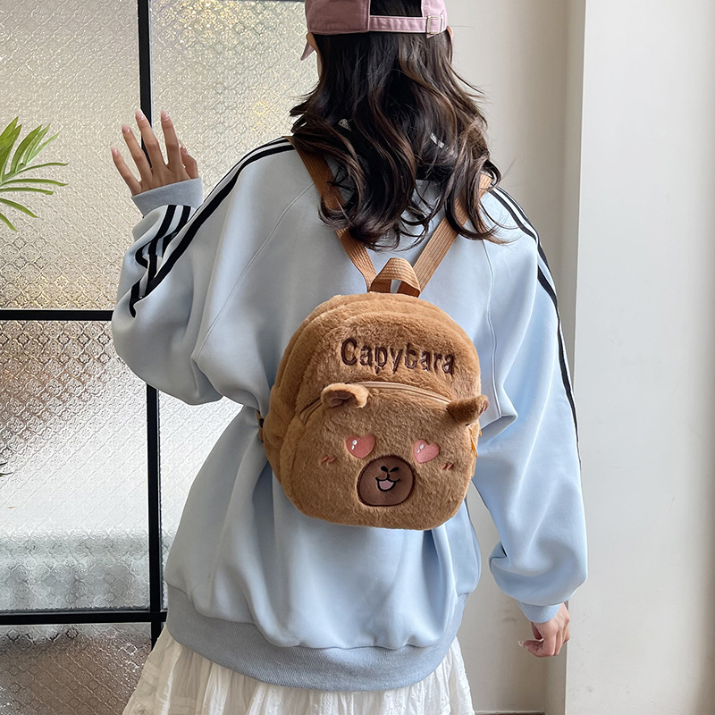 New cartoon Capibara backpack, cute and girlish, children's capybara student bag, wholesale style for export Specification drawing