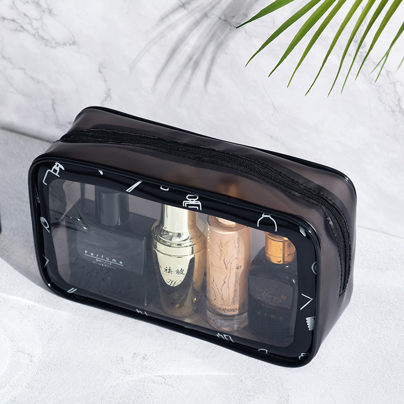 Wholesale pvc transparent cosmetic bags, waterproof zipper bags, new cosmetic storage bags, large-capacity travel toiletries details Picture