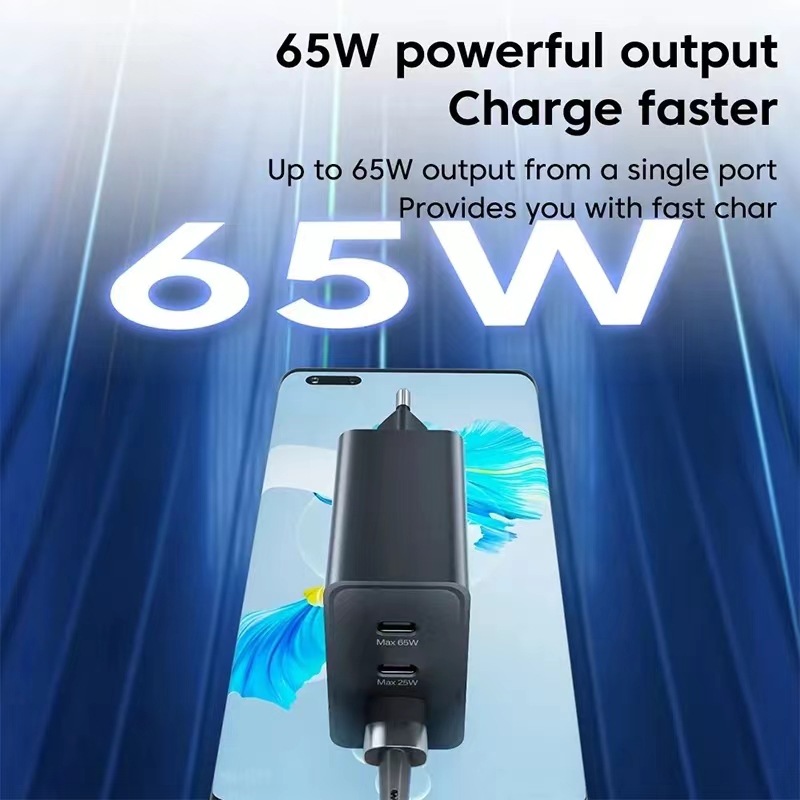 The cross-border PD65W charger is suitable for the super fast charging ACC gallium nitride multi-port of the Samsung S23 mobile phone charging head Specification drawing
