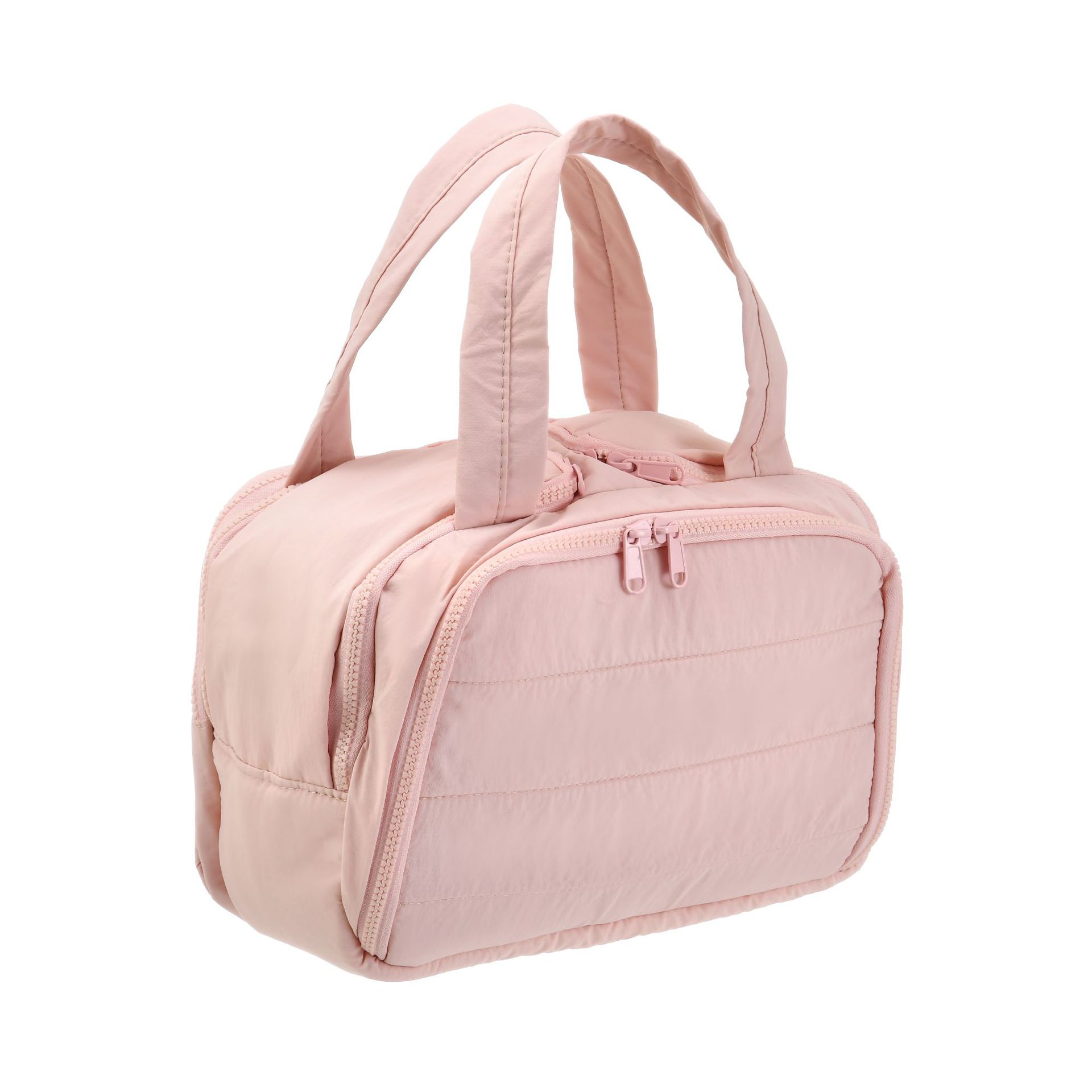 Double-wide four-opening large-capacity fluffy makeup bag, travel portable toiletry bag, multi-functional compartment storage bag for business trips Item Picture