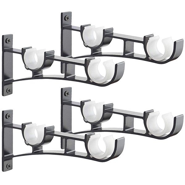 The aluminum alloy curtain rod Roman rod bracket top-mounted single and double rod base support frame is modern and simple full figure