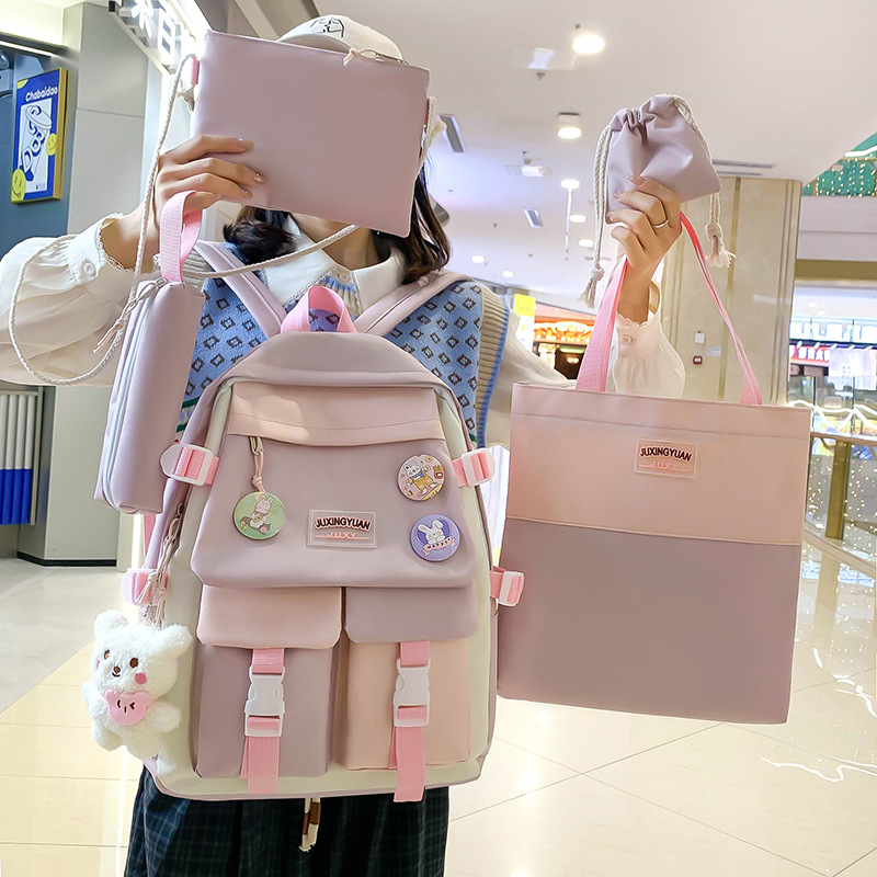 New schoolbags for primary and secondary school students, large-capacity, cute backpacks, backpacks, and portable casual travel bags full figure