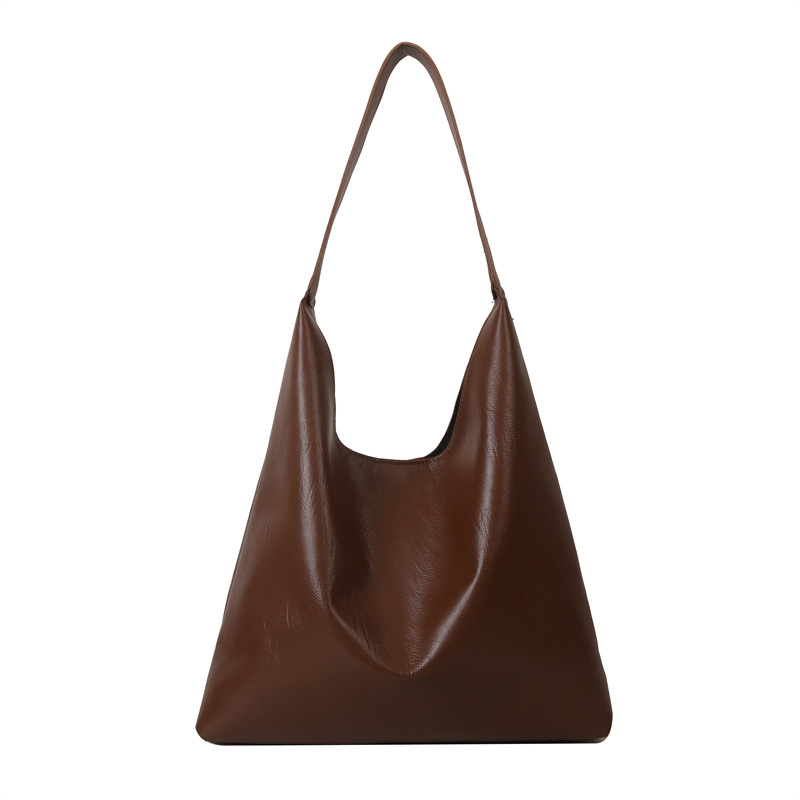 A large-capacity, fashionable and high-quality soft leather commuter bag for women's 2023 autumn and winter, a versatile single-shoulder underarm tote bag Item Picture
