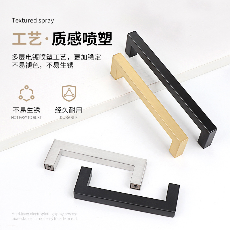 Single-hole modern light luxury stainless steel round tube drawer handle, round cabinet handle, black and gold wardrobe door handle Application Scenario