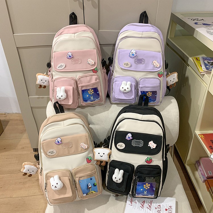 The 2025 new large-capacity spliced fashionable backpack is a versatile Korean-style commuting and after-school bag for girls Application Scenario