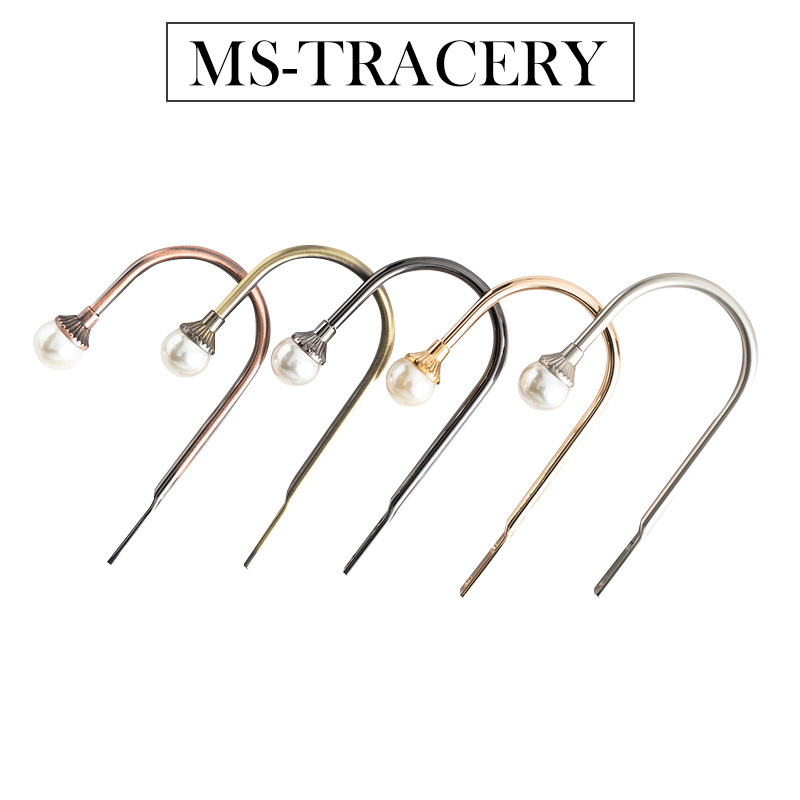 Cross-border supply modern and simple U-shaped pearl curtain wall hooks, wall hooks, hook wholesale factory direct sales of curtain accessories full figure