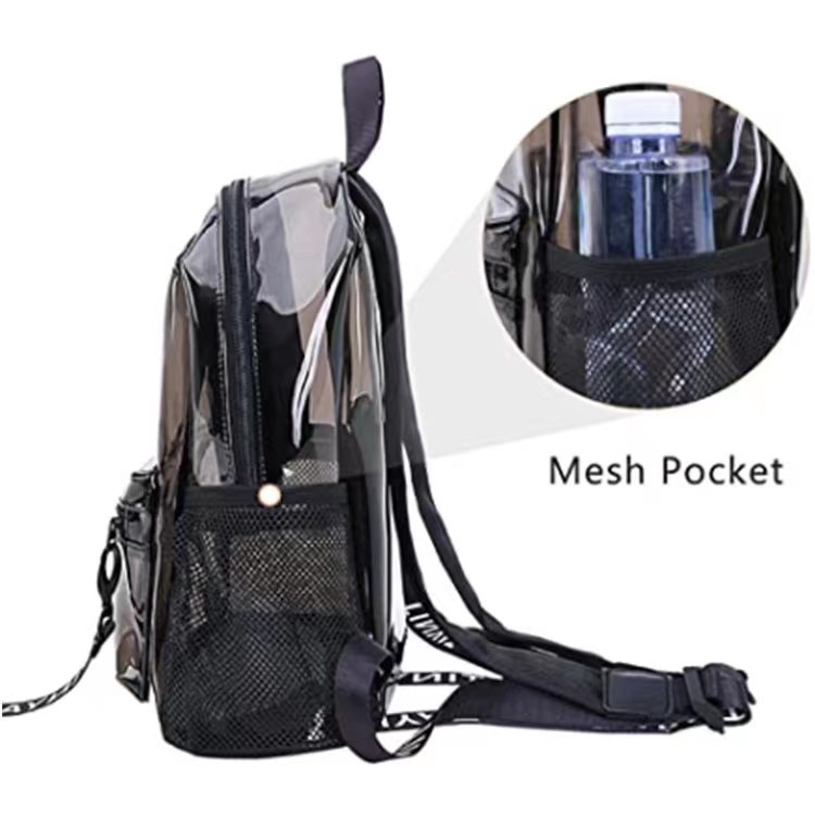 Cross-border transparent backpack, women's fashionable waterproof pvc jelly backpack, summer travel beach bag, girls' schoolbag details Picture