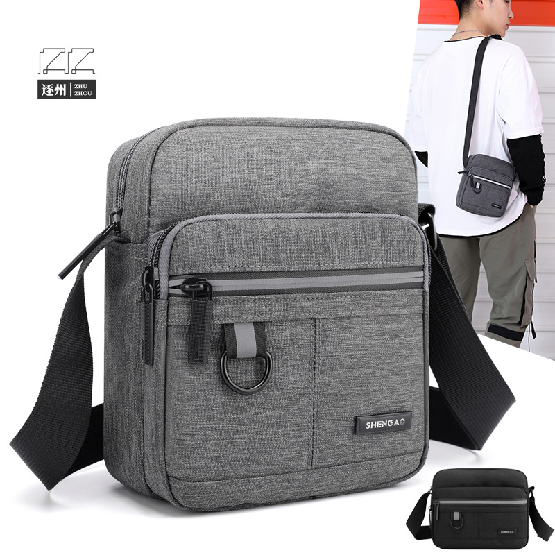 Men's business Oxford fabric single-shoulder bag, simple and casual, large-capacity crossbody bag, briefcase, high-end men's commuting bag full figure