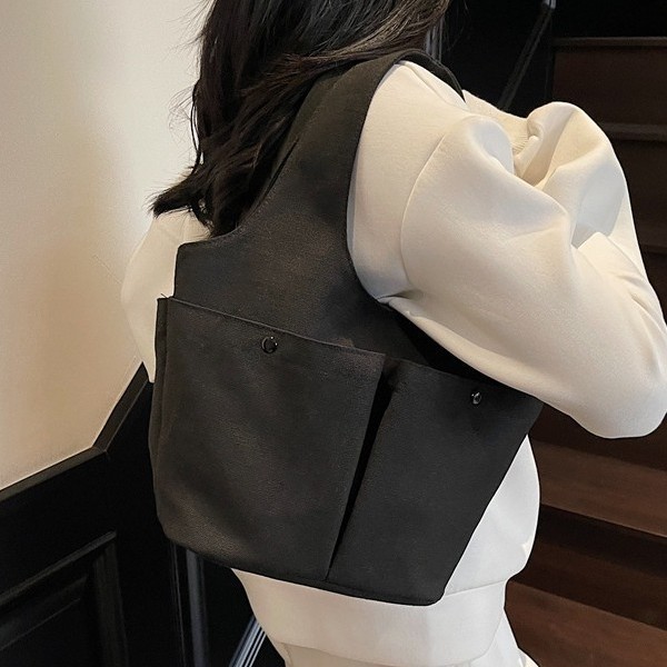 2025 Large Capacity Versatile and trendy single-shoulder tote bag for Women, new multi-pocket personalized large capacity solid color handbag for women details Picture
