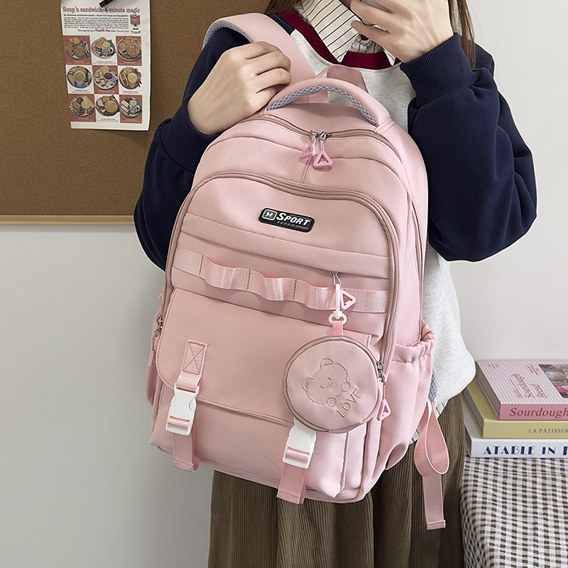 New large-capacity schoolbag, cute backpack, cartoon backpack, casual bag with coin purse, and backpack for primary and secondary school students details Picture